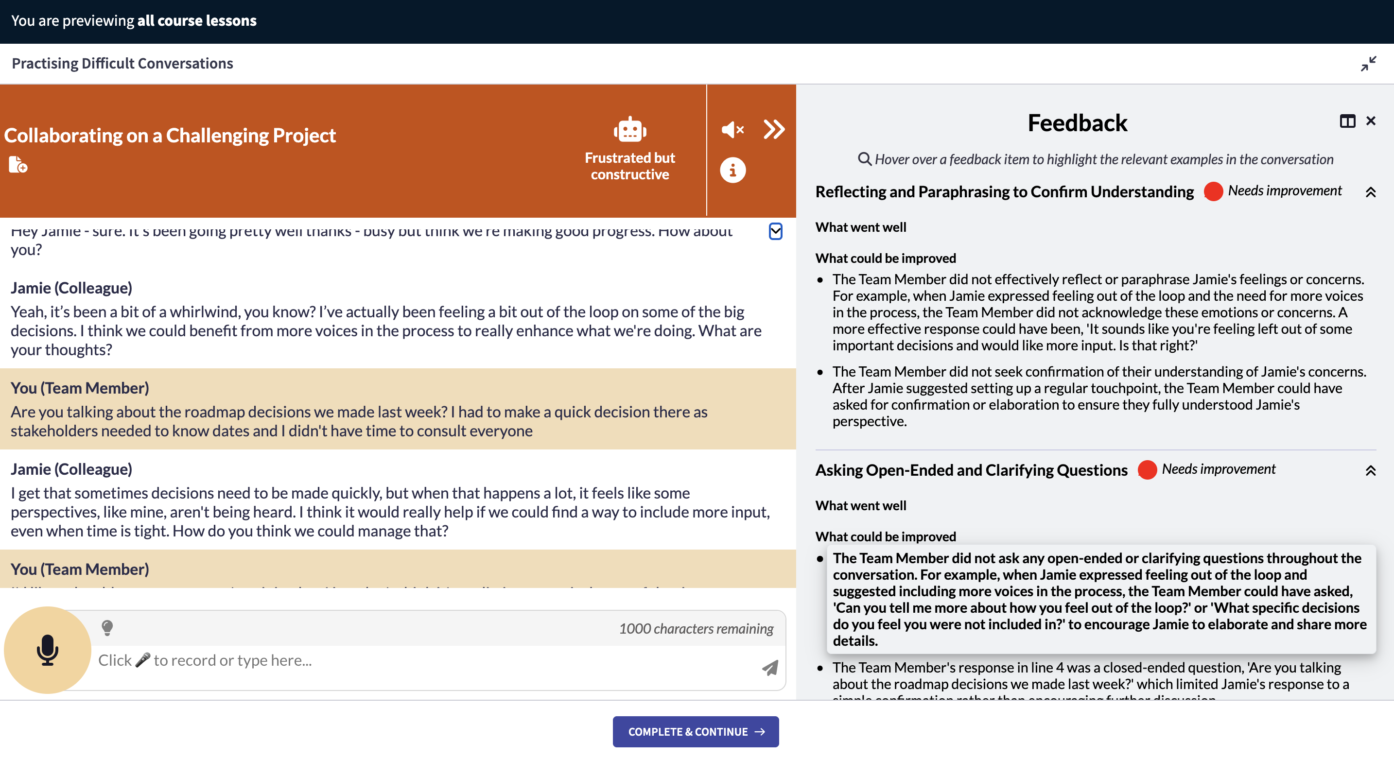 Thinkific interface showing