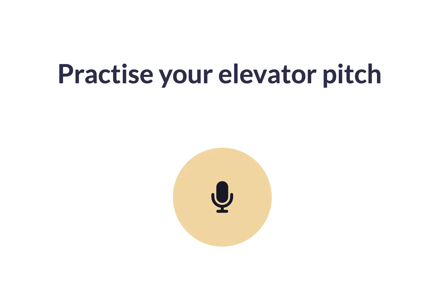 Audio prompt asking the learner to deliver their pitch out loud