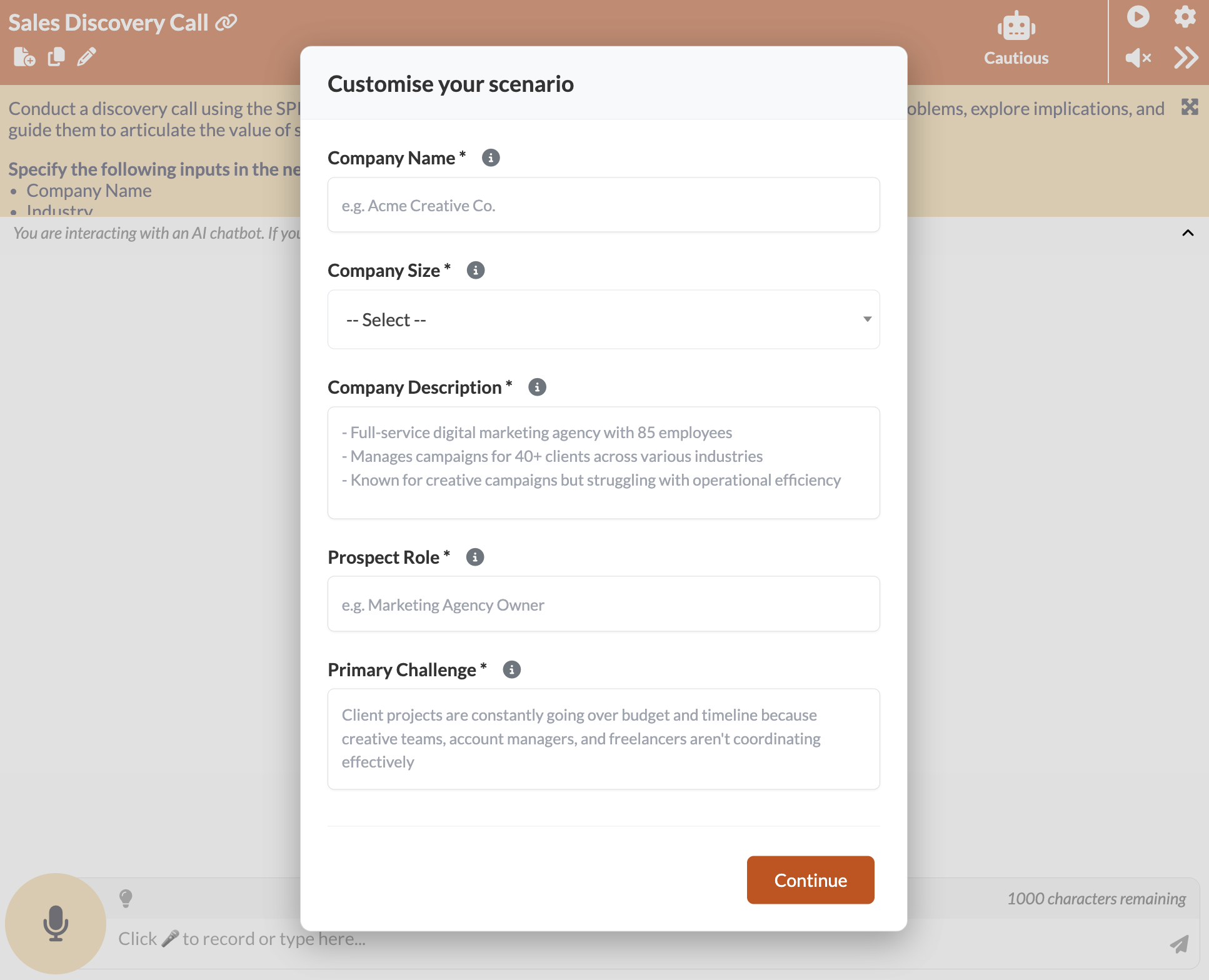 Example feedback design